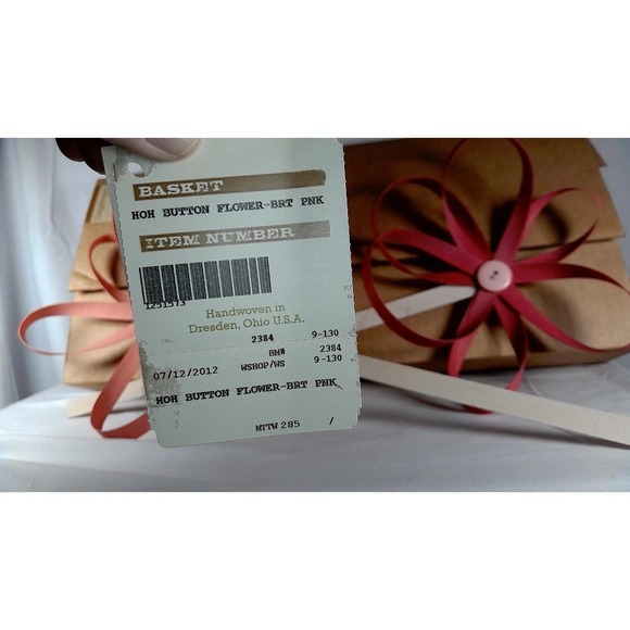 Longaberger Handmade Horizon of Hope Pink Button Flower - Set of 2 NIB - Picture 4 of 7